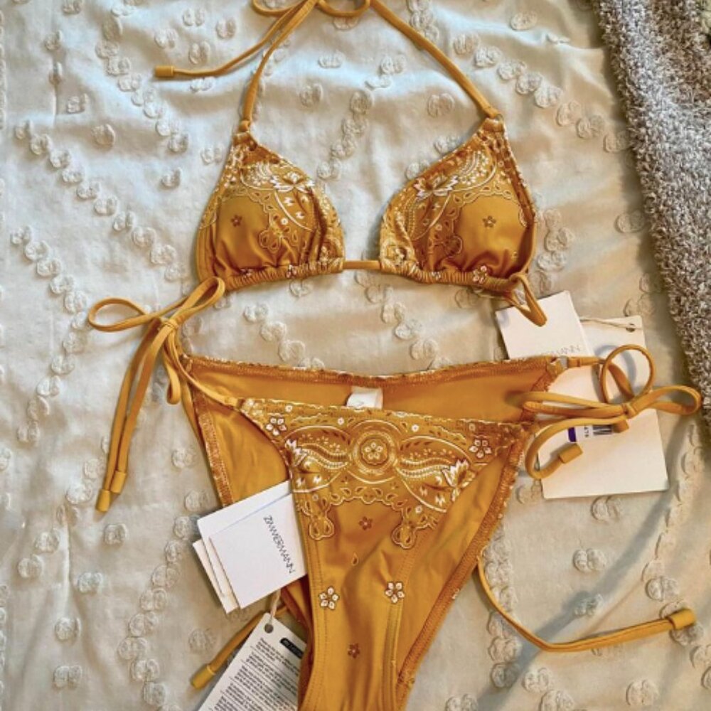 Zimmermann Yellow Paisley Bikini Set NWT